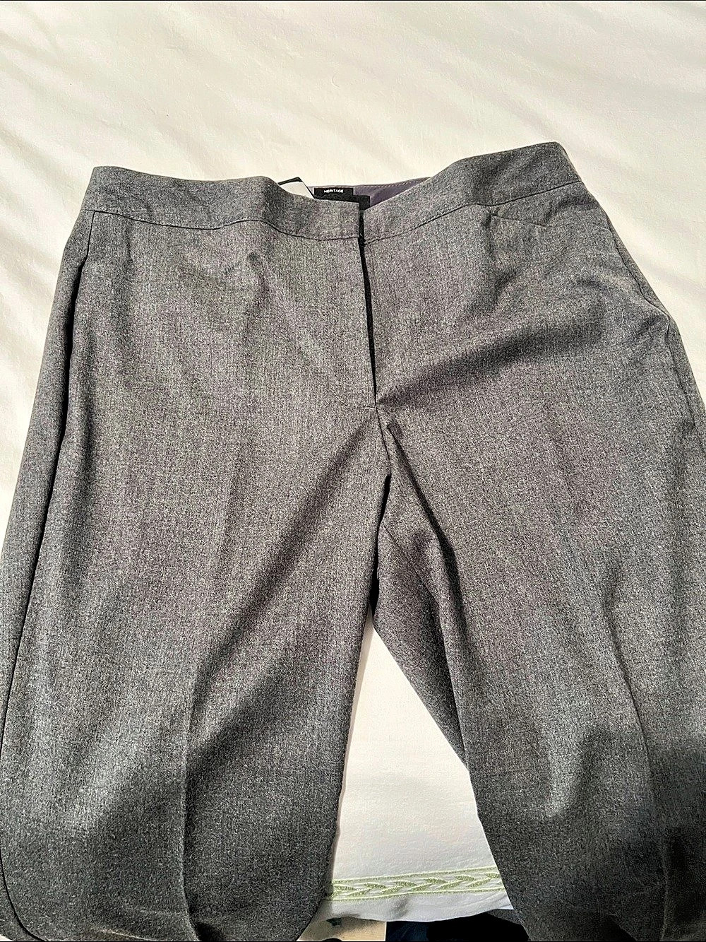 Talbots Heritage Italian Flannel Pants Gray Wool Trousers Size 6